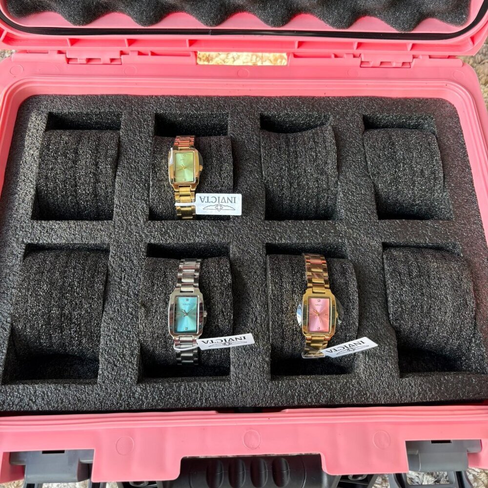 Invicta Women's Wildflower Watch Collection - 3 Watches with 8-Slot Hard Case